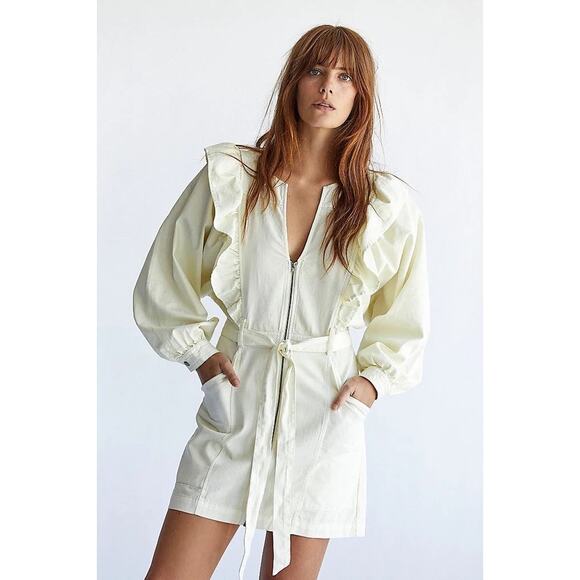 Free People Imogene Mini Dress in Ecru - Picture 1 of 7